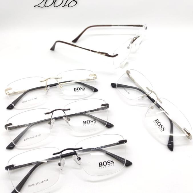 kacamata bor rimless kacamata pria paket lensa