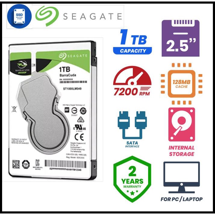Best Product Seagate Barracuda Internal Hdd Laptop 2.5" 1Tb - 7200Rpm - Baru - Ori