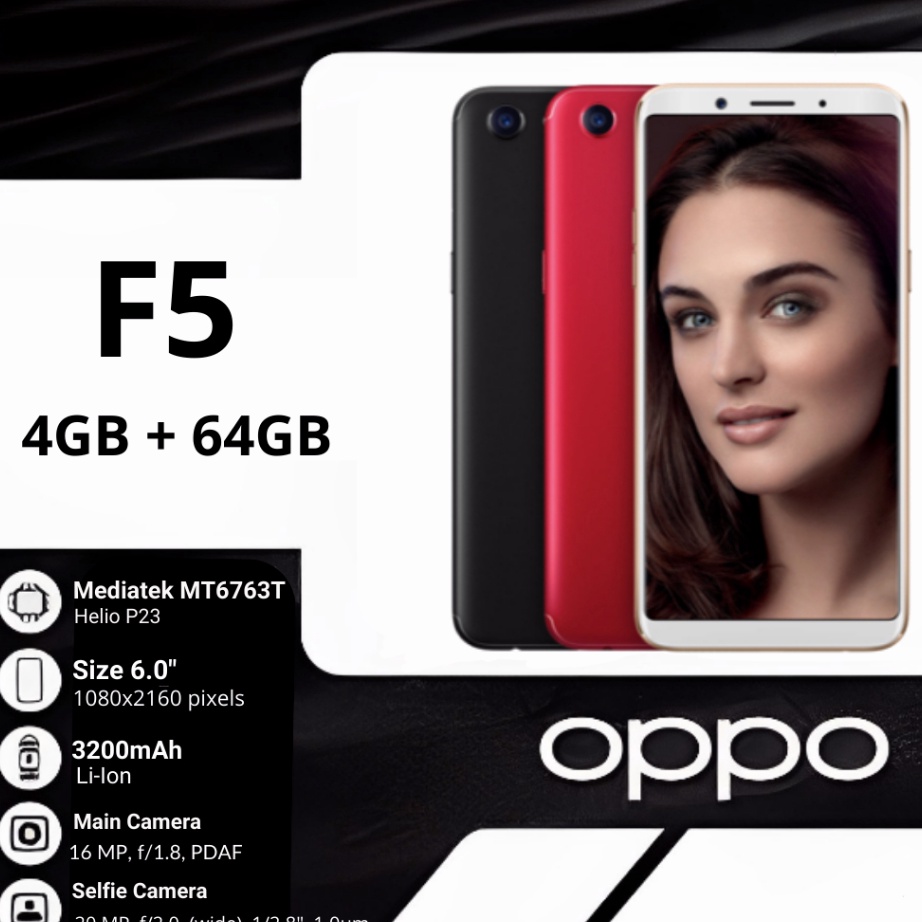 ➜♪✲❊ Handphone OPPO F5 RAM 4/64 100% ORI Smartphone Android Garansie Terbaru