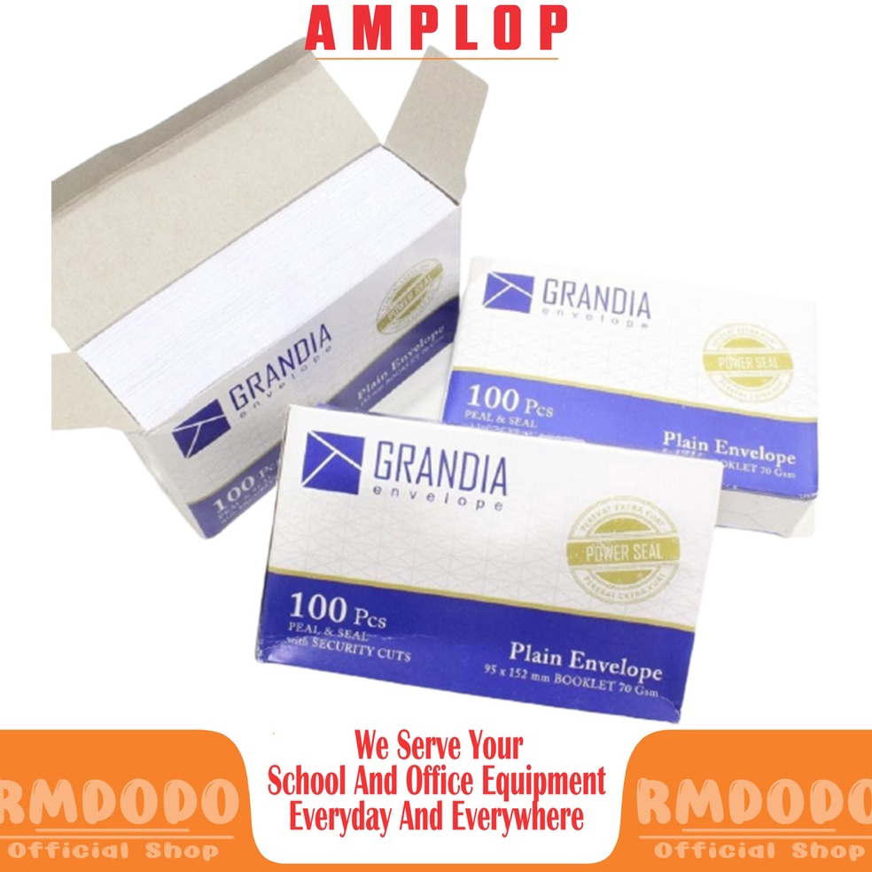 

Termurah Rmdodo Amplop Putih Polos 104 Panjang / Envelope Grandia 95x152 mm Booklet 70 GSM