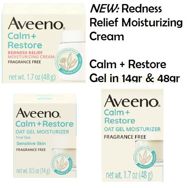 Aveeno Calm Restore Oat Gel Facial Moisturizer Sensitive Skin Cream