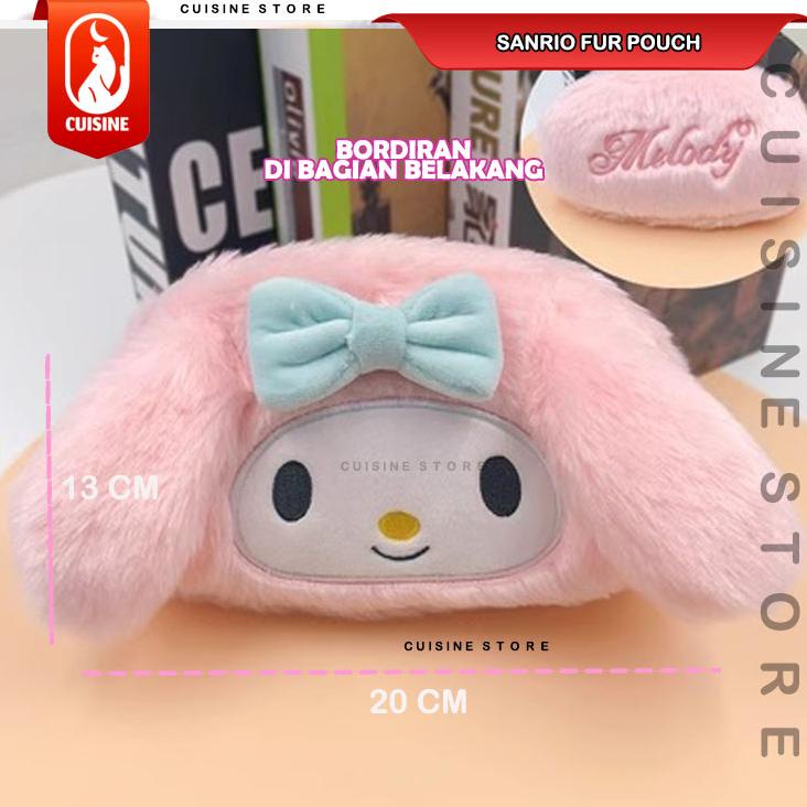 

Hot Sale [Cuisine] Kotak Tempat Pensil Anak Sanrio Fur Bulu Pouch Serbaguna Lucu Motif Melody Cinamoroll Kuromi Stella Lou Lucu Japan Bys684