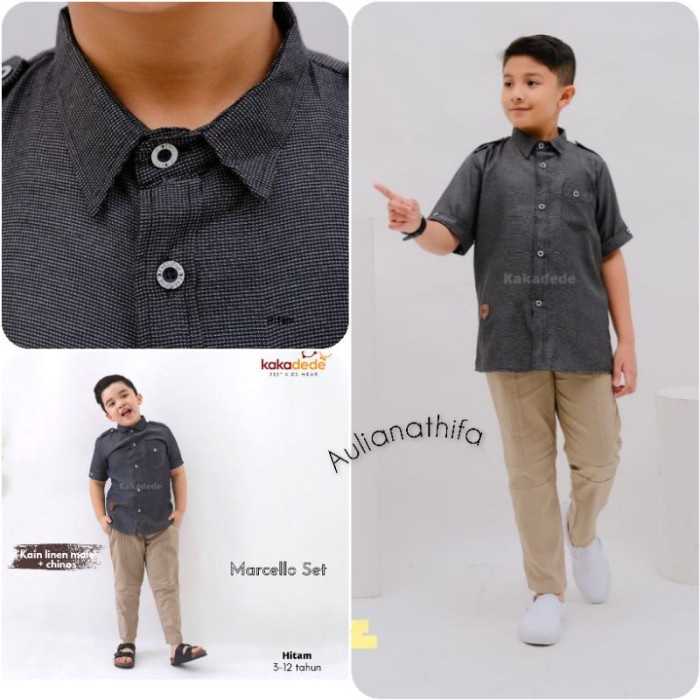 Setelan Kemeja Celana Chinos Anak Laki-Laki Marcello Set Kakadede