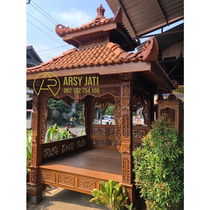 

Gazebo jati ukir antiq 2M