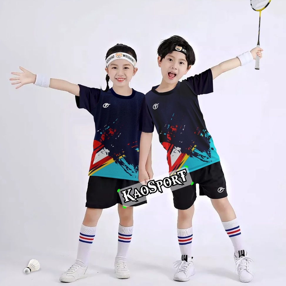 [PROMOJSD3] KaoSporT/STELAN BULUTANGKIS ANAK- KAOS BADMINTON ANAK/baju trainning /kostum olahraga/ f