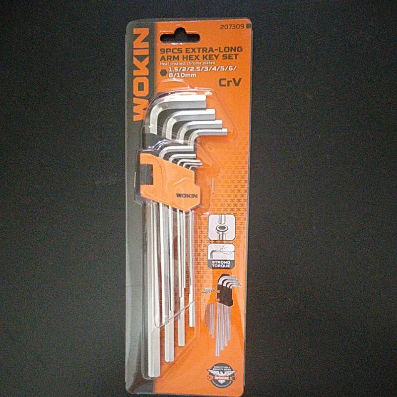 9 PCS KUNCI L HEX SET WOKIN1.5,-10 MM Extra Panjang