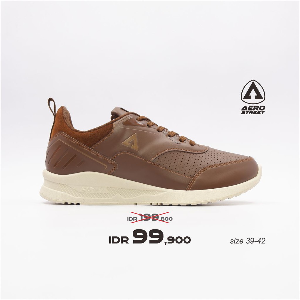 Aerostreet 39-42 Tiger Coklat - Sepatu Sneakers Casual Sport Sekolah Pria Wanita Aero Street