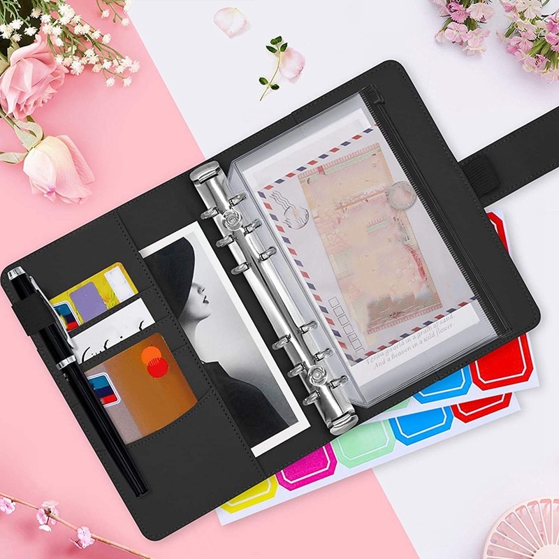 

ENJOY A6 Binder Buku Harian & Perencana Tahun Akun Tangan Notebook Pengikat Kantong Penyimpanan