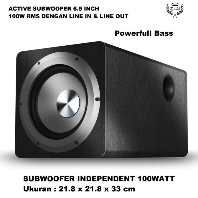 SBJ Active Subwoofer 6.5 Inch 100W RMS utk Edifier Sub Out Line Out