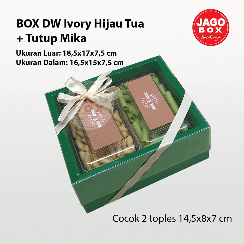 

ZKVJ4607 BOX DW KUE KERING SOUVENIR IVORY WARNA + TUTUP MIKA 18,5x17x7,5 CM