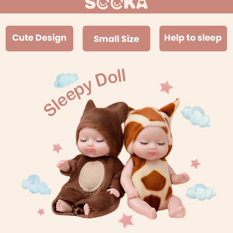 →Laris SOOKA Mainan Boneka Bayi Super Mini Reborn/Newborn Perempuan Tidur Mini Lucu Mirip Asli Ukura