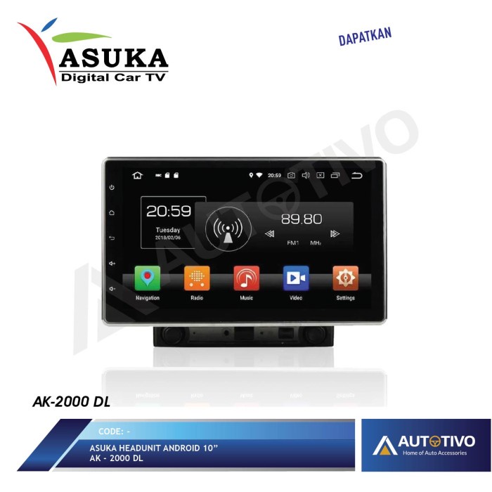 ASUKA Unit Only Head Unit Android 10 Inch Asuka AK-2000 DL terpopuler