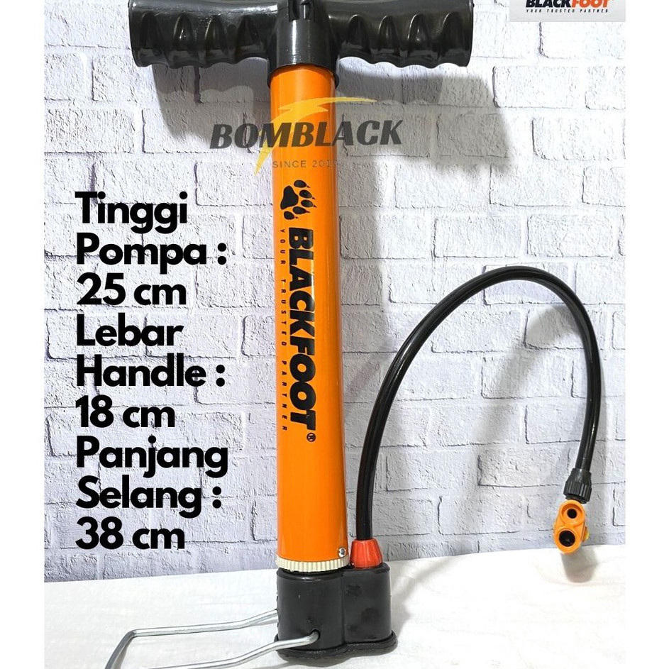 ★HLz BLACKFOOT Pompa Ban Sepeda Mini PENDEK Angin Manual Pompa Motor Bola Kompa Ban ❊ ⁑