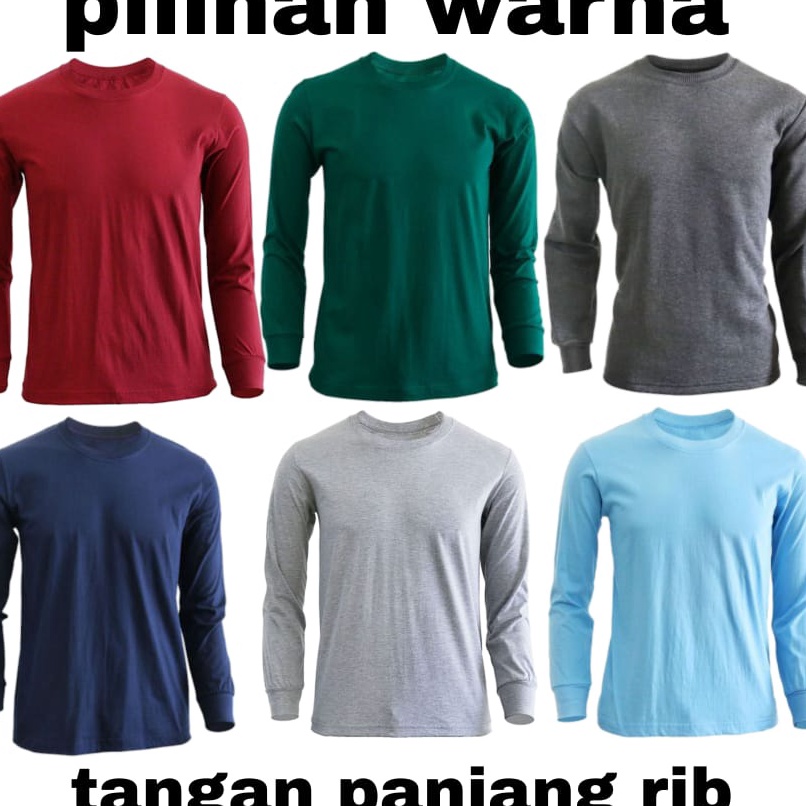Best Kaospolos - Kaos polos lengan panjang ujung lengan pakai ban karet atau rib premium pe | atasan