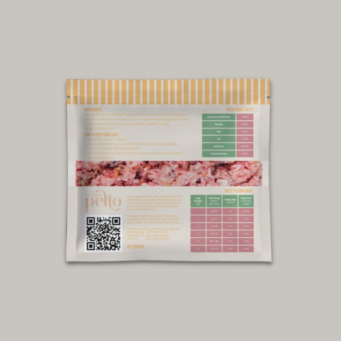 HOT SALE HUNGRY PETTO - CHICKEN APPLE AND VIRGIN COCONUT OIL RAW DOG FOOD TERLARIS