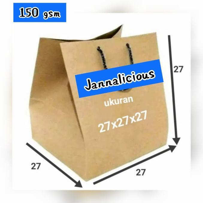 

{{{{}}] Paper Bag ~ Tas Kertas Brown Kraft Uk. 27 x 27 x 27cm