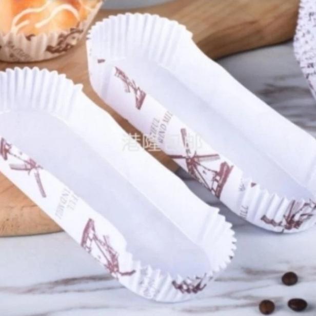 favorit] Paper Cup Roti OVAL Cup Case Tatakan Kertas Roti Makanan Laminating