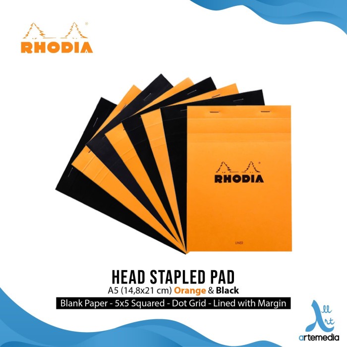 

BUKU CATATAN RHODIA A5 HEAD STAPLED PAD N16 NOTEPAD