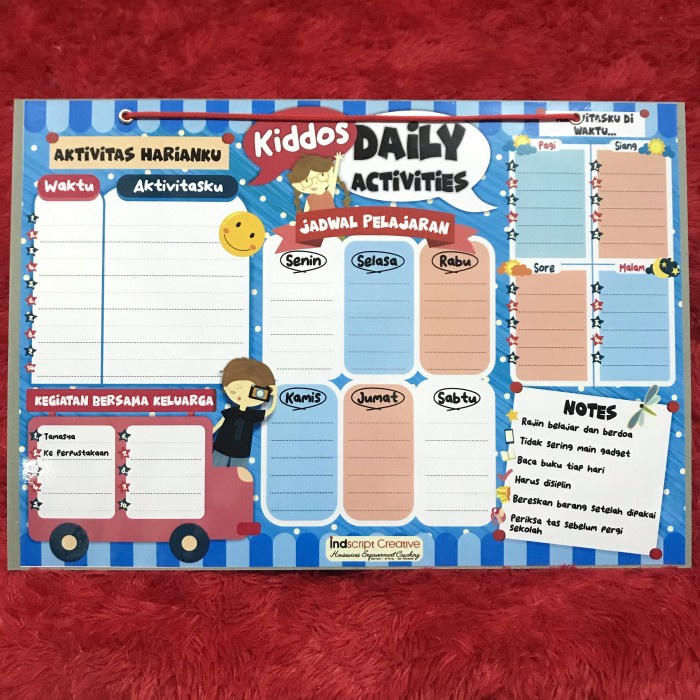 

PAPAN JADWAL KEGIATAN ANAK (KIDDOS DAILY ACTIVITIES)