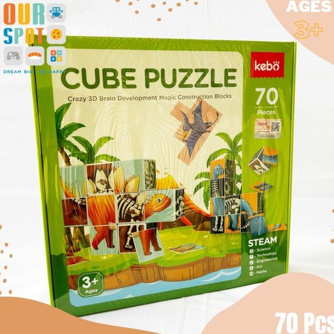 promo Magnetic CUBE DINO series - KEBO ready stock