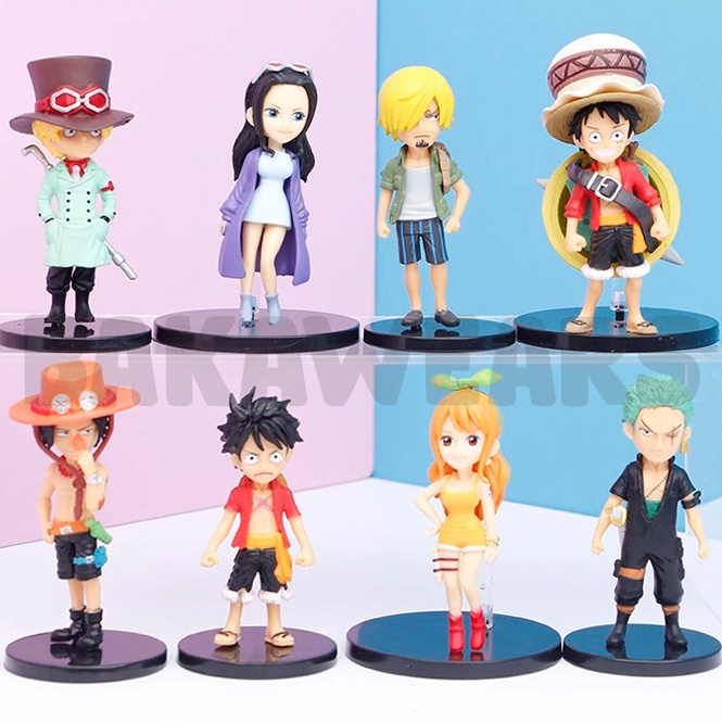 ' Action Figure One Piece: Mini Version - Luffy, Ace, Sabo, Zoro, Sanji, Robin, Nami (Bakawears) i S