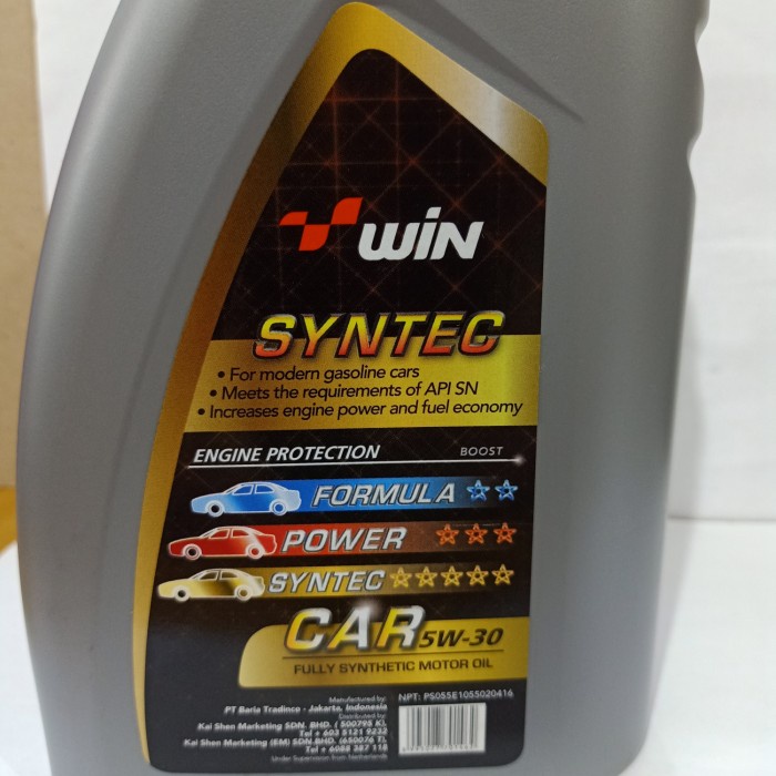 Oli Mesin Win Syntec Car Sae 5W30 Fully Synthetic Api SN (1L) terbaik