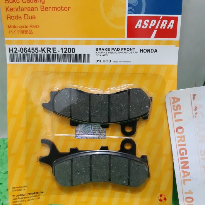 Kampas Rem Cakram / Dispad Depan (KRE) PCX , ADV Asli ASPIRA terlaris