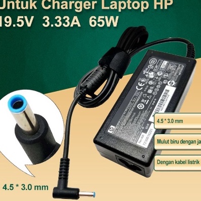 [WX/☀V❣] Charger laptop hp original 19.5V 3.33A 65W (4.5*3.0mm) 14-AC 14-AF 14-V043TX 14-AM505TU ENVY SLEEK 14 Pav 15 14-R201TX 14-R205TU 14- - laangsung.kirim.