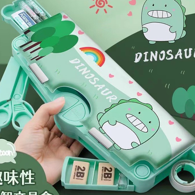 

[N❤N ✉O> Kotak Pensil Multifungsi Lengkap Peruncing Gunting Isolasi Penghapus Penggaris- kekinian!
