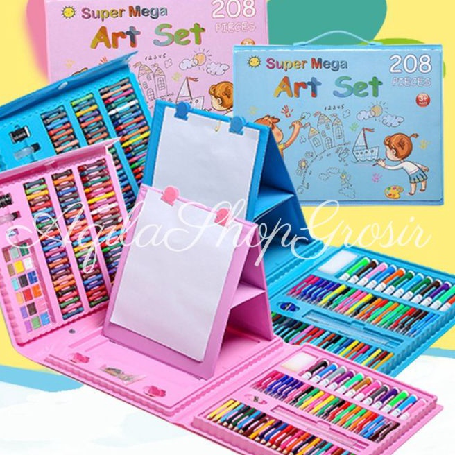 

(6B-✮D♡) ART SET CRAYON ANAK ISI 208pcs JUMBO PENSIL WARNA MELUKIS MEWARNAI / murah.!