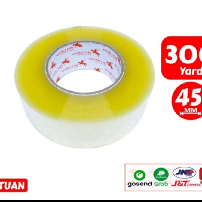 

(☑HQZ-») Lakban OPP bening ukuran 45 mm x 300 yard / laangsung.kirim..!