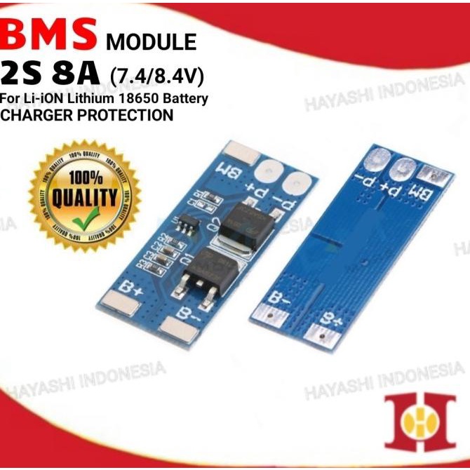 Modul BMS Battery Charger Protection Pelindung Baterai 18650 2S 8A