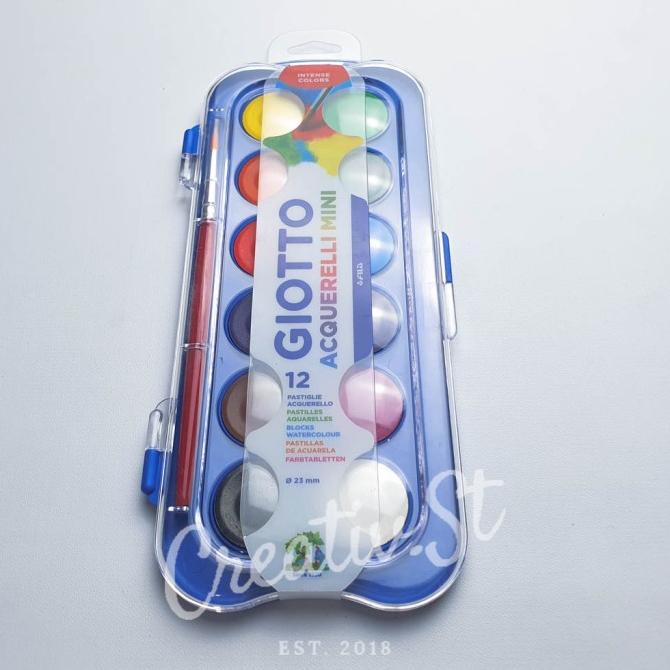 

Giotto Acquerelli Mini 12 Warna Cat Air 23 Mm Padat Giotto
