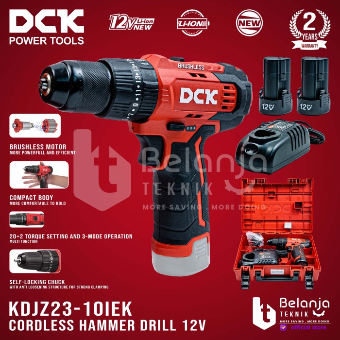 DCK Mesin Bor Tembok Baterai Cordless KDJZ 23 - 10I Bor KDJZ23-10I keren