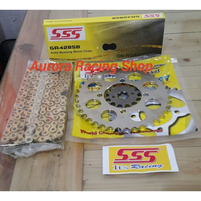Gear Set SSS Jupiter MX & New Jupiter MX & Rantai SSS 428 SB Gold terpopuler