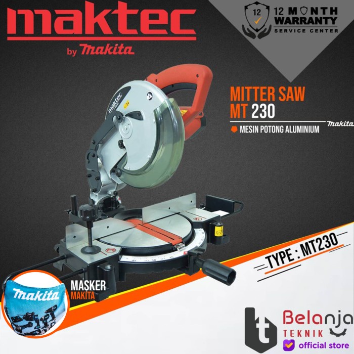 MAKTEC Miter Saw MT 230 10 Inch Gergaji Potong Kayu Slide 1500 W MT230 keren