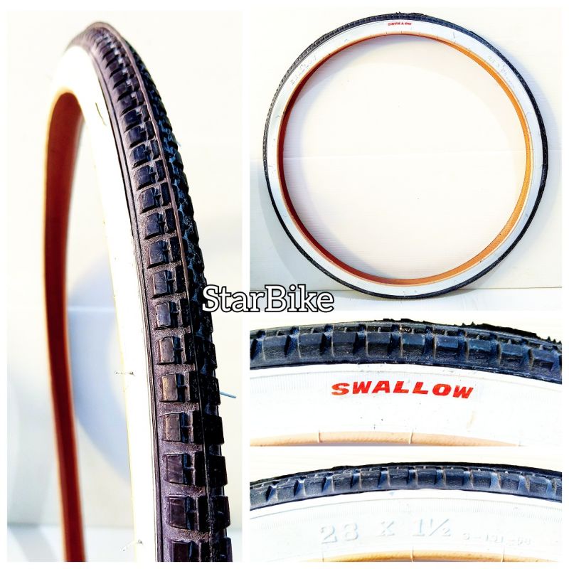 Ban Luar Sepeda 28×1 1/2 Onthel Kebo Hitam Putih Swallow