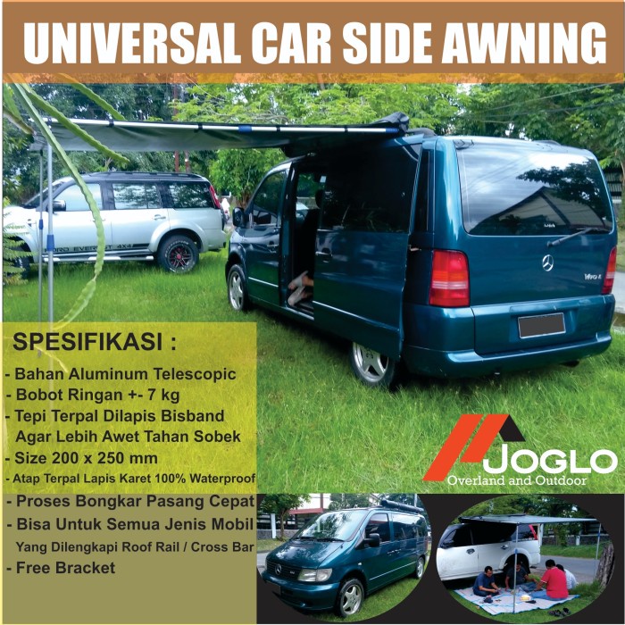 Para- Side Awning Atau Tenda Samping Mobil Ukuran 2X2.5M