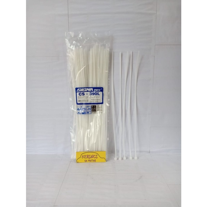 

KABEL TIES SIGMA CS 390L LEBAR PUTIH 39cm 1 PACK - KABEL TIS INSULOK BEST DEAL