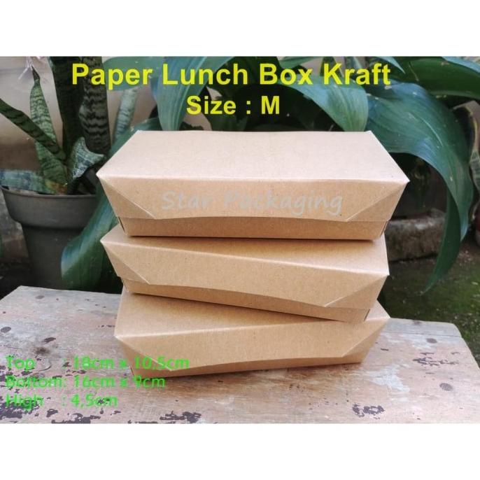 Paper lunch Box Kraft / Kotak Makan Size M ( 50 pcs )