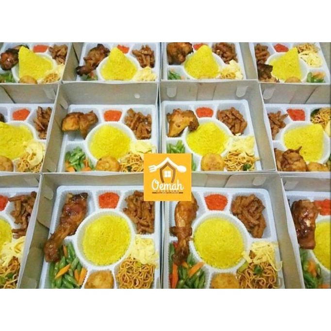 1Set Box Nasi + Mika Nasi Sekat 7 Harga Grosir/ Box Tumpeng/Dus Nasi