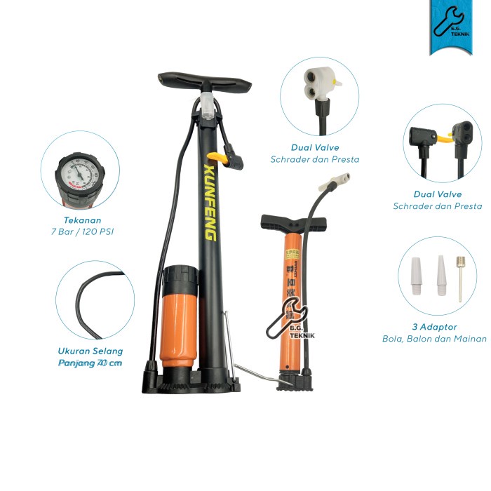 Pompa Angin Besar / Kecil Pompa Bola / Balon / Mainan / Sepeda / Motor ready