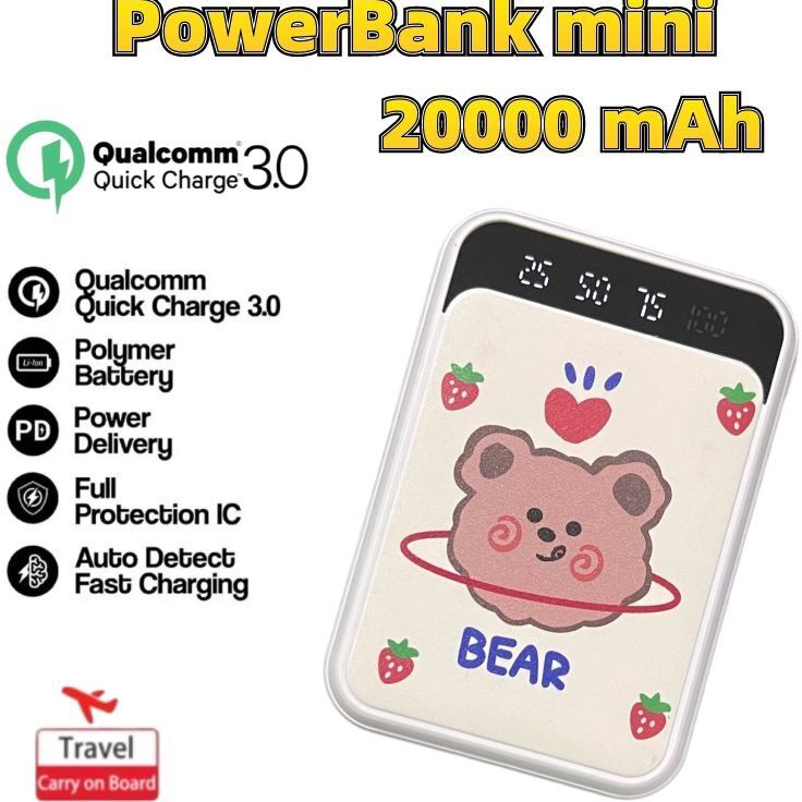 MURAH PowerBank 20000mAh Cute Mini Kartun Fast Charging