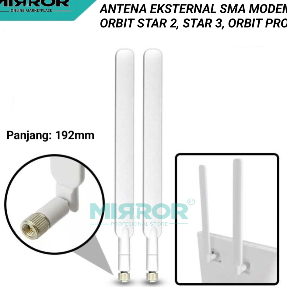➵➭✬ Antena Eksternal Modem Orbit Star 2, Orbit Star 3, Orbit Pro Konektor SMA 5dBi 4G Big Sale