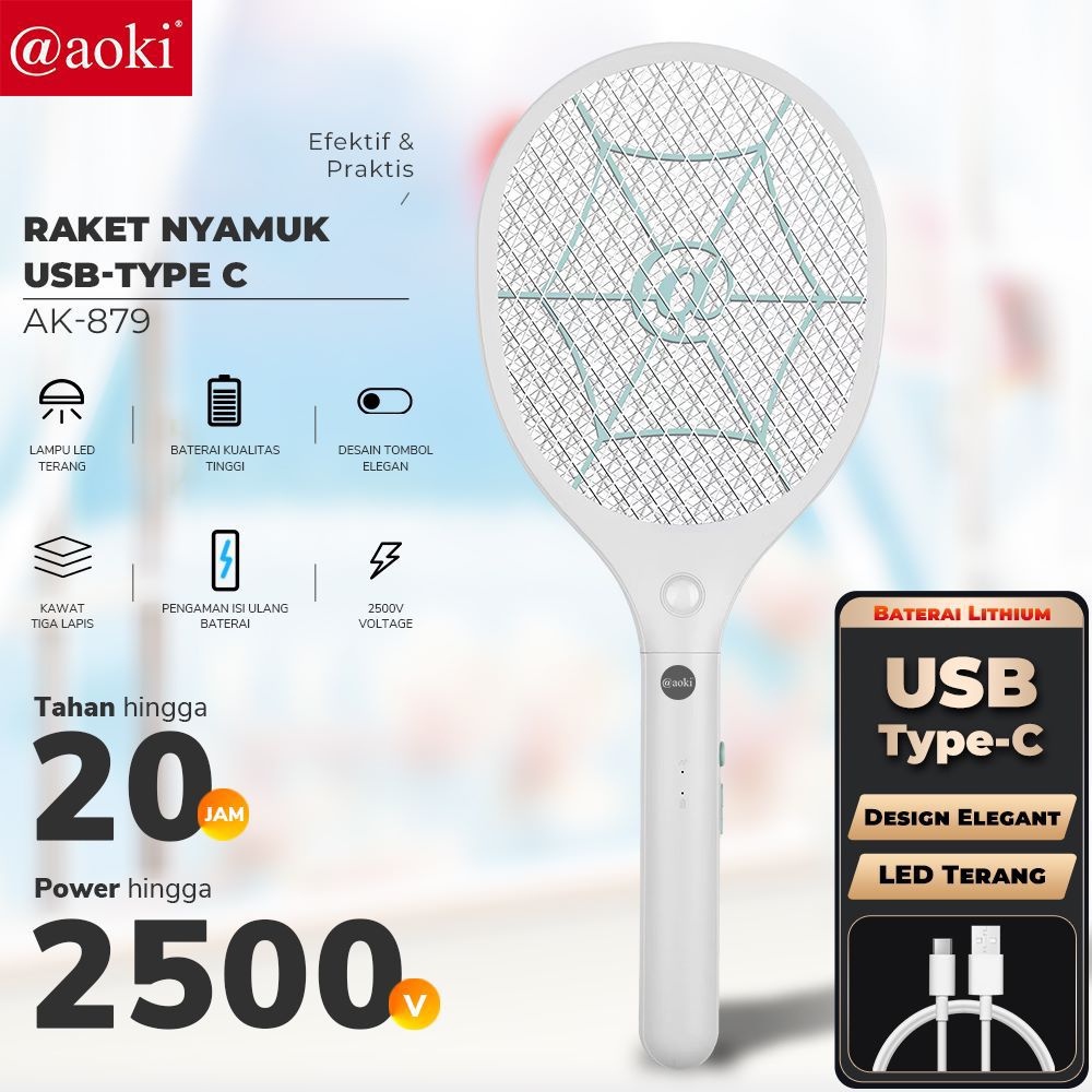<Bip ✪> Raket Nyamuk 2 In 1 Pembasmi Nyamuk Baterai Lhitium Kabel Charger Warna Macaron Raket Nyamuk