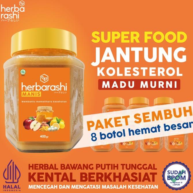 

Paket 8 botol HERBARASHI Herbal Madu Murni Manis Bawang Putih 400ml