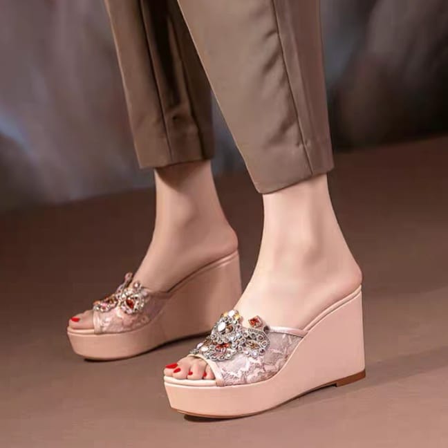 Sandal Wedges Spaletti Impor Terbaru Sendal Wedges Wanita / Wedges Wanita Terbaru / Sandal Wedges Wa