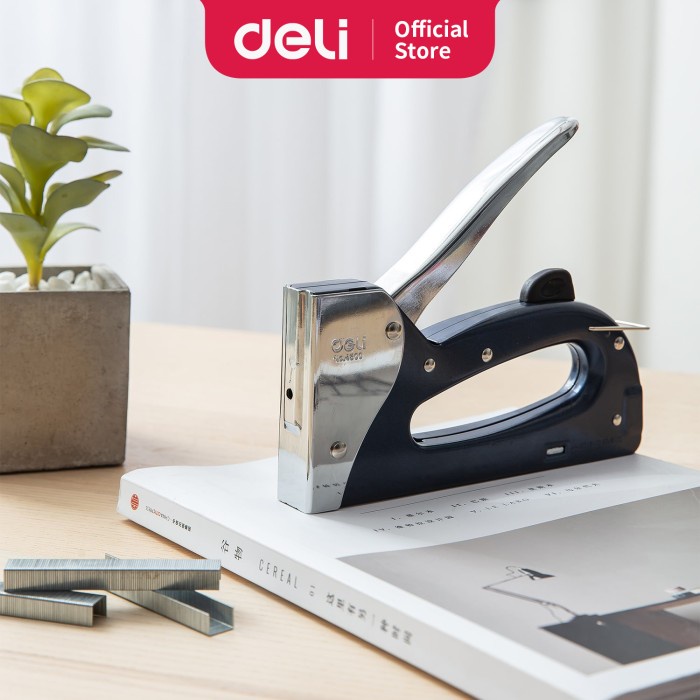 

Bestseller Deli Staple Gun [E4600 Black] - Stapler Tembak Metal Kantor