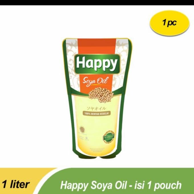 

happy soya oil 1 liter/minyak goreng kedelai 1 liter