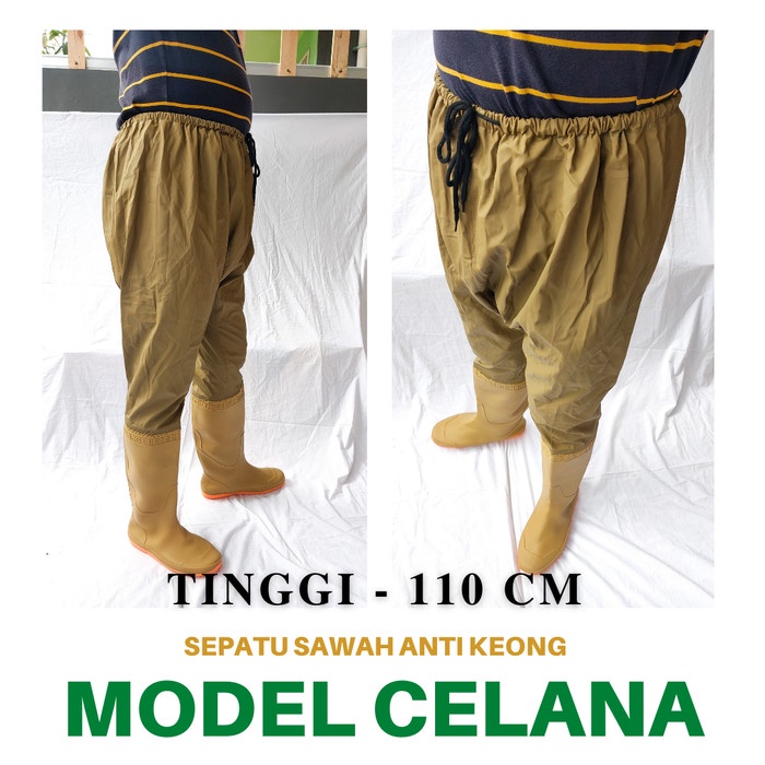 Sepatu Boot Sawah Karet Anti Keong - Model Celana 110 Cm Berkualitas